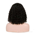 100% Raw Indian Human Hair Transparent Curly Bob Wig 4*4 13*4 13*6 Lace Front Wig 150% Density preplucked With Baby Hair